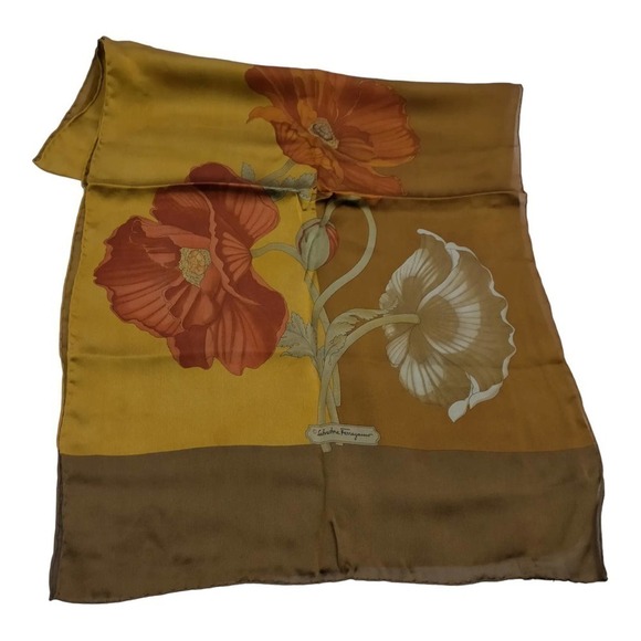 Salvatore Ferragamo Rectangular Silk Scarf 16”x 54” - Picture 4 of 15